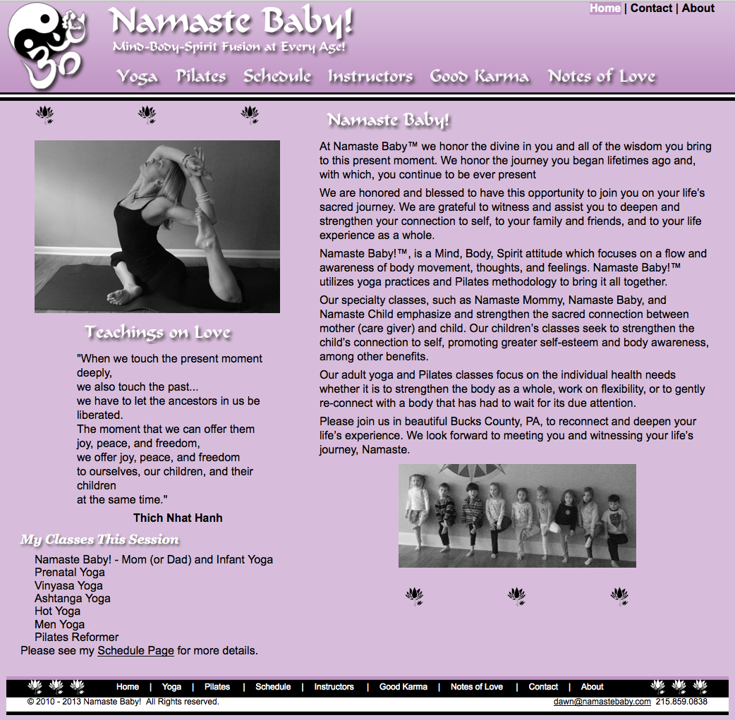 NamasteBaby.com screenshot